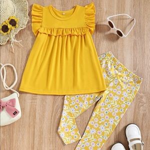 Carters 12 m Girl’s Peplum Pattern Yellow Leggings